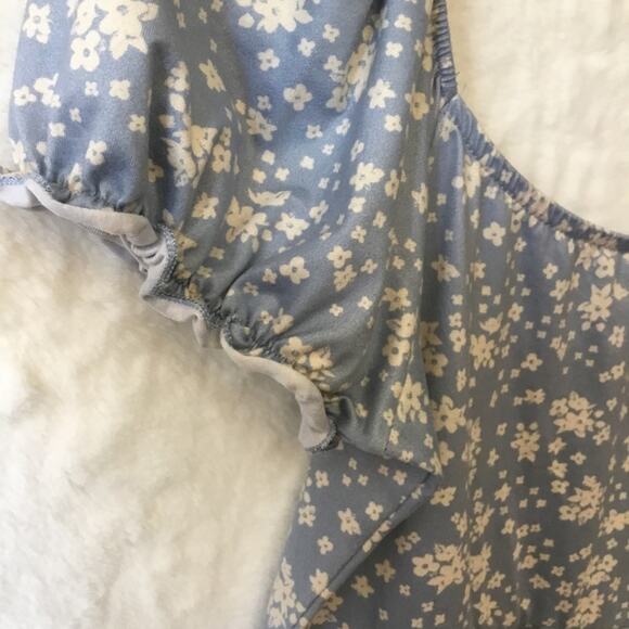 Altar'd State Blue Floral Short Sleeve Dress - Picture 5 of 9